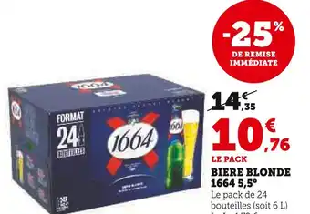 Super U 1664 Bière blonde 5,5° offre