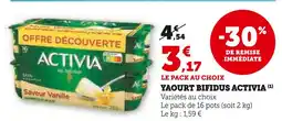 Super U ACTIVIA Yaourt bifidus offre