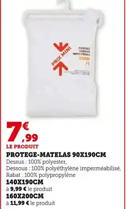 Super U Protege-matelas 90x190cm offre