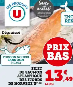 Super U U Filet de saumon atlantique des fjords de norvège offre