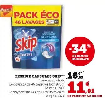 Super U Skip Lessive capsules offre