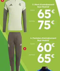 Sport 2000 Real Madrid Haut d’entraînement Real Madrid junior ou homme : offre