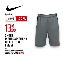 Intersport NIKE Short d'entraînement de football offre