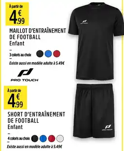 Intersport PRO TOUCH Maillot d’entraînement de football enfant offre