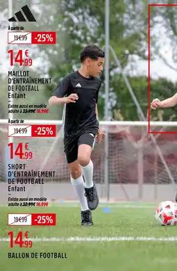 Intersport ADIDAS Maillot d’entraînement de football enfant offre