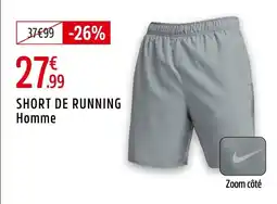 Intersport Nike SHORT DE RUNNING Homme offre
