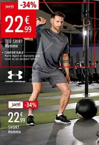 Intersport UNDER ARMOUR Tee-shirt homme offre