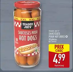 ALDI TRADER JOE'S Saucisses pour hot dogs offre