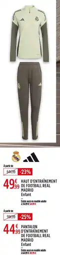 Intersport ADIDAS Haut d'entraînement de football real madrid offre