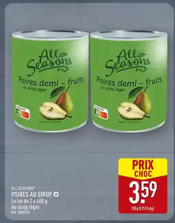 ALDI All Seasons Poires demi-fruits offre