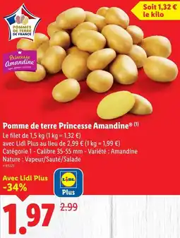 Lidl Princesse Amandine Pomme de terre offre