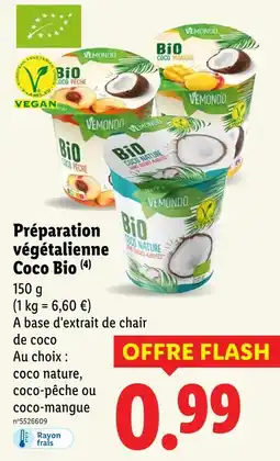 Lidl VEMONDO Préparation végétalienne coco bio offre
