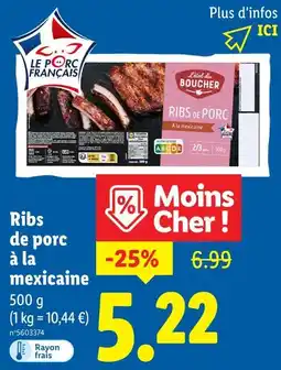 Lidl L'ATELIER DU BOUCHER Ribs de porc à la mexicaine offre