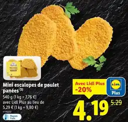 Lidl LE GAULOIS Mini escalopes de poulet panées offre