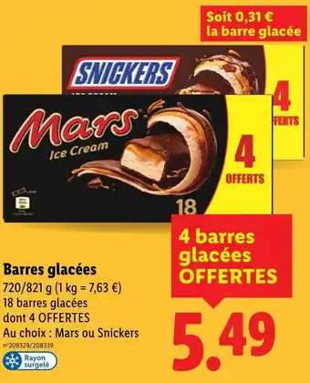 Lidl MARS / SNICKERS Barres glacées offre