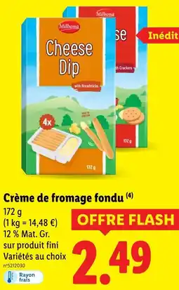 Lidl Milbona Crème de fromage fondu offre