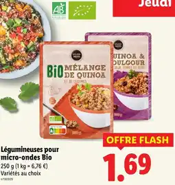 Lidl Golden Sun Légumineuses pour micro-ondes bio offre
