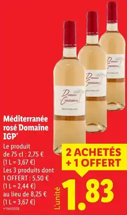 Lidl DOMAINE CONSTANNA Méditerranée rosé offre