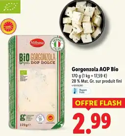 Lidl Milbona Gorgonzola AOP Bio offre
