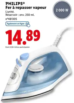 Lidl PHILIPS Fer à repasser vapeur offre