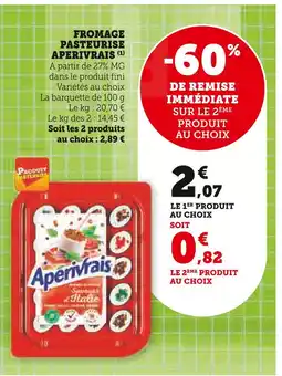 U Express APÉRIVRAIS Fromage pasteurisé offre
