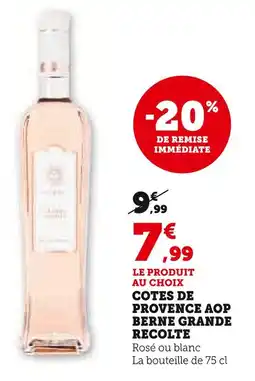 U Express Grande Récolte Côtes de Provence AOP offre