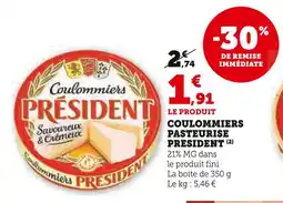 U Express Président Coulommiers pasteurisé offre