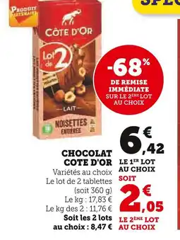 U Express Côte d'Or Chocolat Noisettes Entières offre