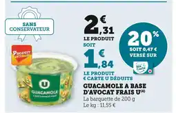 U Express U Guacamole à base d'avocat frais offre