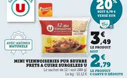 Super U Mini viennoiseries pur beurre prets a cuire surgelees u offre