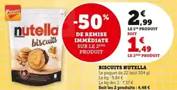 Super U Biscuits nutella offre