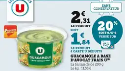 Super U Guacamole a base d'avocat frais u offre