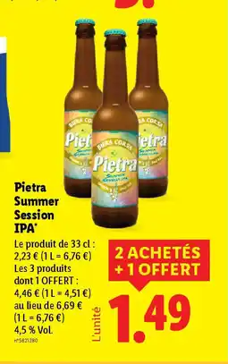 Lidl PIETRA Summer Session IPA offre