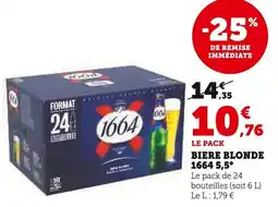 Super U Biere blonde 1664 5.5 offre