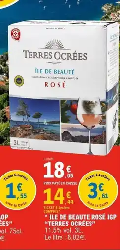 E.Leclerc TERRES OCRÉES Ile de beaute rose igp offre