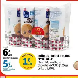 E.Leclerc P'TIT DÉLI Goûters fourrés ronds offre
