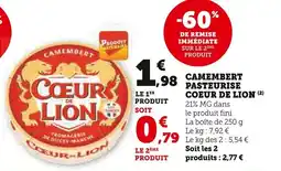 Super U Camembert pasteurise coeur de lion offre