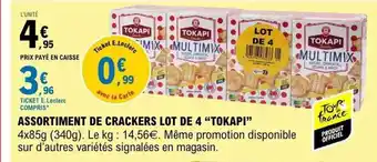 E.Leclerc TOKAPI Assortiment de crackers lot de 4 offre