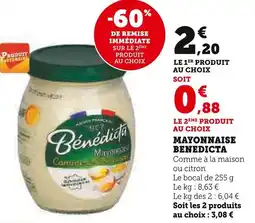 Super U Mayonnaise benedicta offre