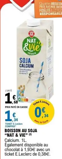 E.Leclerc NAT & VIE Boisson au soja offre