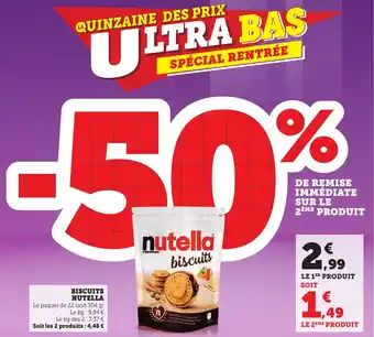 Bi1 Biscuits nutella offre