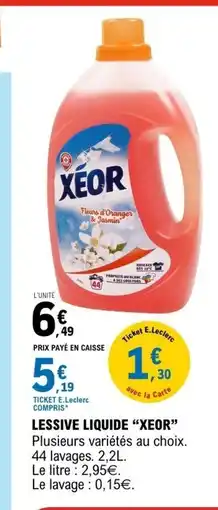 E.Leclerc XEOR Lessive liquide offre