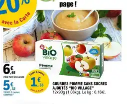 E.Leclerc BIO VILLAGE Gourdes pomme sans sucres ajoutés offre