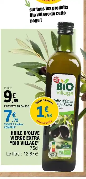 E.Leclerc BIO VILLAGE Huile d'olive vierge extra offre