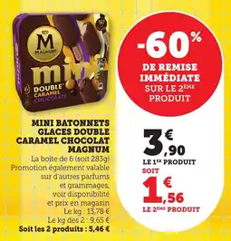 Bi1 Mini batonnets glaces double caramel chocolat magnum offre