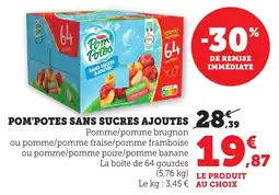 Bi1 Pom'potes sans sucres ajoutes offre