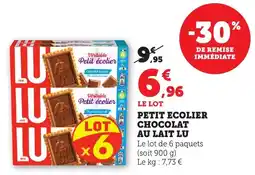Bi1 Petit ecolier chocolat au lait lu offre