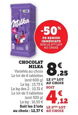 Bi1 Chocolat milka offre