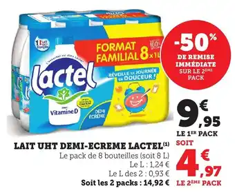 Bi1 Lait uht demi-ecreme lactel offre