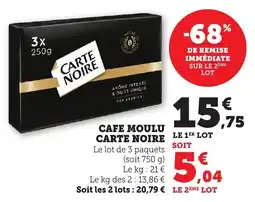Bi1 Cafe moulu carte noire offre